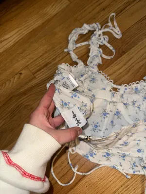 Sky to moon corset floral top small thumbnail 7