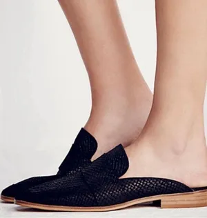 Free People “At Ease” Crocodile Print Leather Loafers/Mules Size 5.5 thumbnail 3