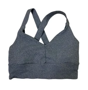 Freely Gray Cross Back Sports Bra Medium Support Ribbed Athletic Small‎ thumbnail 1