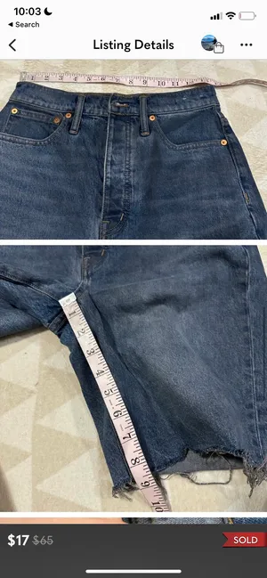 Madewell High Rise Long Denim Shorts thumbnail 5