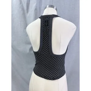 NWT FP Movement Black Snowflake Halter Tank Top Holiday Après Ski XL thumbnail 3