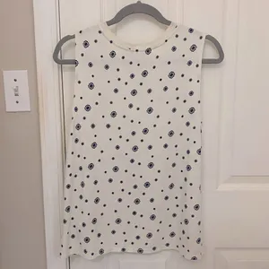 Loft Sleeveless Sheer Overlay Floral Print Top thumbnail 5