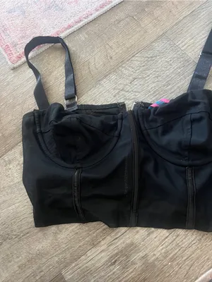 Edikted Black Bustier Crop Top with Straps thumbnail 6