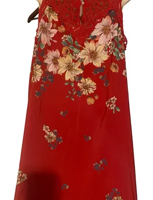 Miss Me Red Floral Dress thumbnail 1