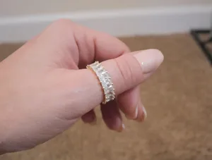 14k White Gold/Silver Baguette Ring Gold Size 7.5 thumbnail 5