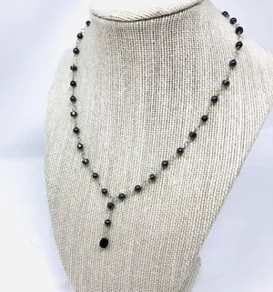 Delicate sterling silver, beaded  necklace thumbnail 3