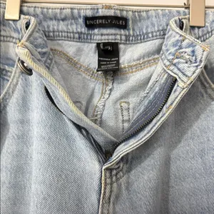 Sincerely Jules Jeans Juniors 5/27 Blue High Rise Wide Leg Distressed SJ28577AZW thumbnail 9