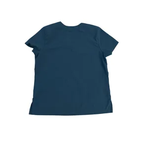 Koi Basics Becca V-Neck Scrub Top Teal Floral Trim Large thumbnail 2