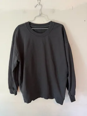 Lululemon Perfectly Oversized Crew Sweatshirt Black French Terry thumbnail 10