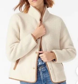 J.Crew Polartec sherpa fleece jacket in cream XS thumbnail 1