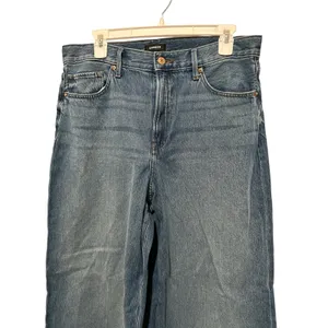 Express high-waisted wide-leg cropped jeans Size 12 S thumbnail 9