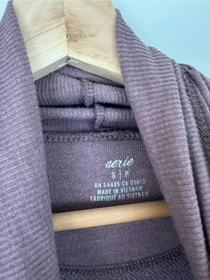 Aerie Oversized Cozy Mauve Cowl Neck Sweatshirt Lightweight Size Small thumbnail 4