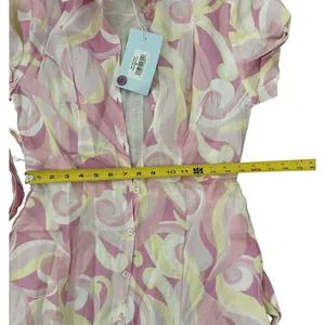 HILL HOUSE Candy Kaleidoscope The Lily Button Down Linen Shirt Dress size XS thumbnail 9