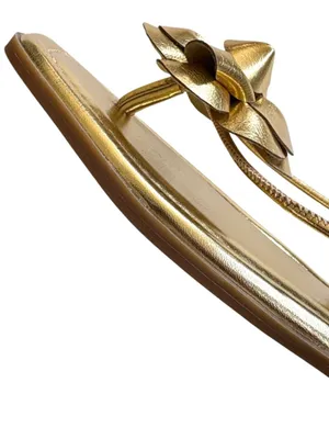 NEW INC Int'1 Concepts Glima Flower Ankle Wrap Sandals Gold Size 6 thumbnail 7