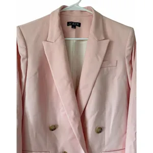 J. Crew Relaxed‎ Double-Breasted Blazer City Twill Light Pink Women's Size 4 thumbnail 3