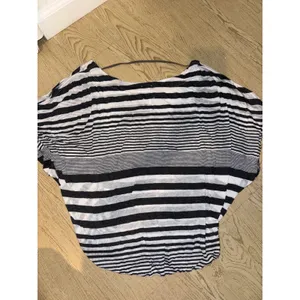 Free People Vintage Azalea Striped Dolman Top Black White Large thumbnail 5