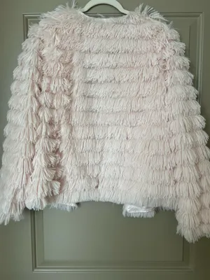 Pink faux fur fuzzy jacket Size L thumbnail 4