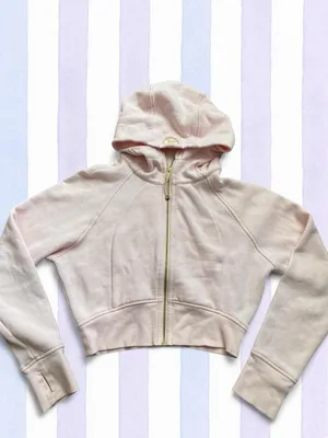 Lululemon pink cropped scuba gold zipper size xs/s thumbnail 2