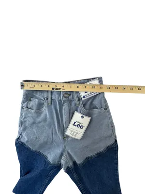 Lee Two-Tone High-Rise Flare Jeans in Dark and Light Blue Kacey Musgraves NWT thumbnail 8