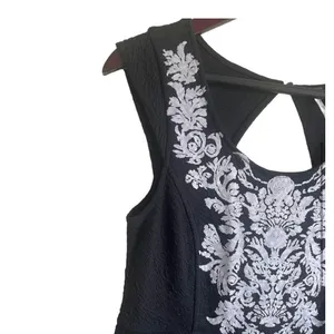 Y2K Free People Embroidered Peplum Top M Keyhole‎ Back Indie Sleaze Festival thumbnail 5