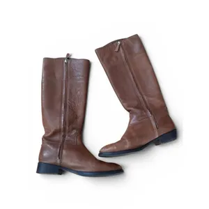 Tory Burch Jolie Riding Boots Pebbled Brown Leather 10.5 thumbnail 2