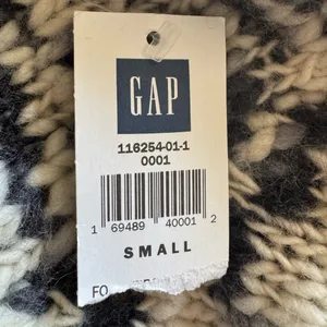 Vintage Y2K Wool Turtleneck Sweater Black White Knit Y2K Teacher small Gap‎ thumbnail 4