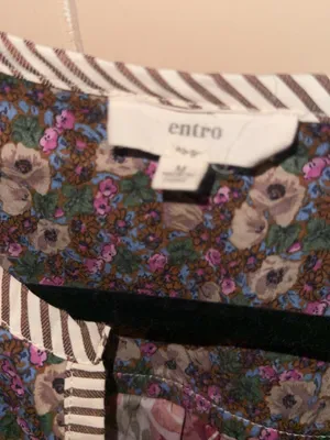 entro Multicolor Floral Ruffle Peasant Blouse - Red & Purple thumbnail 3