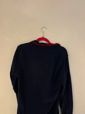 Patagonia navy and red fleece quarter snap thumbnail 2