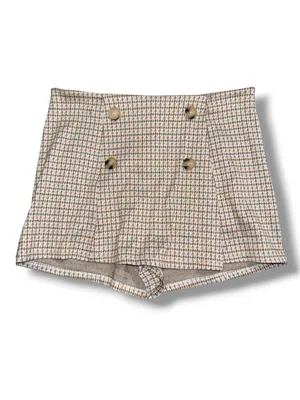 Altar’d State plaid skort size large tan blue accents preppy thumbnail 12