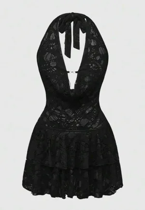 Romwe Black short mini dress thumbnail 1