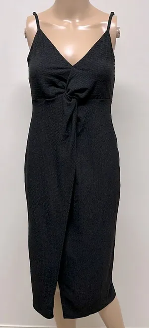 Bershka Black Spaghetti Strap Open Back Dress thumbnail 1