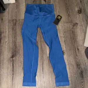Stella Elyse blue ribbed compression leggings Size S/M Size M thumbnail 2