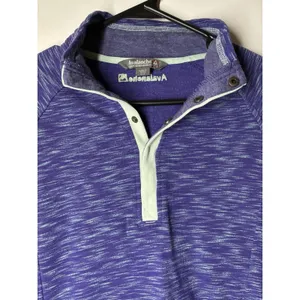Avalanche‎ Athletic Pullover Top Women's Small Purple White Kangaroo Pocket LOGO thumbnail 4