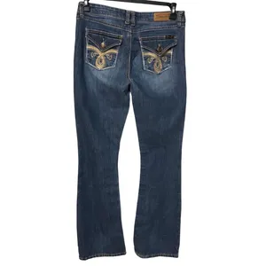 Seven7 Bootcut Jeans Women's Size 10 Medium Wash Stretch Embroidered Pockets thumbnail 2