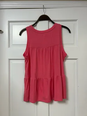 GAP Hot Pink Ruffled Hem Tank Top thumbnail 2