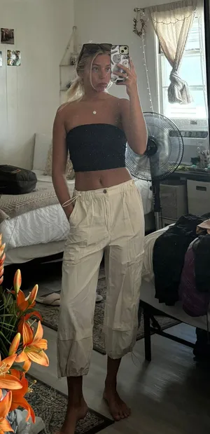 Beige Lightweight Cargo Pants  thumbnail 1