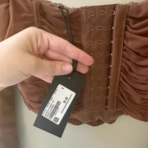 Brooklyn Karma Brown long sleeve corset top thumbnail 3
