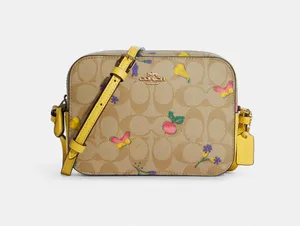 Coach Mini Camera Bag In Signature Canvas With Dreamy Veggie Print butterfly C8752 thumbnail 1
