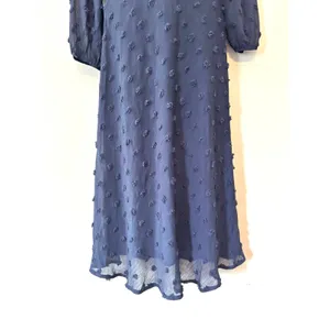 Anthropologie Eri + Ali Michaela Textured Swiss Dot Midi Navy Dress 2 thumbnail 6