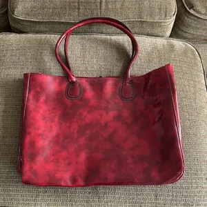 New tote bag, heavy shiny vinyl Red thumbnail 2