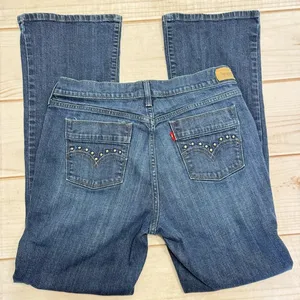 Levi’s 515 Bootcut Studded Pocket Jeans Medium Wash Denim Size 12 Medium thumbnail 2