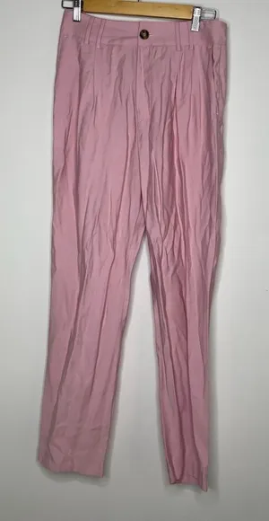 Lulu's- Pink Straight Leg Pants with Pockets thumbnail 1