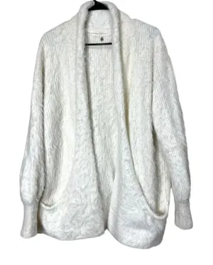 Anthropologie Knitted & Knotted Wool Blend Fuzzy Cardigan Sweater‎ Size M thumbnail 1