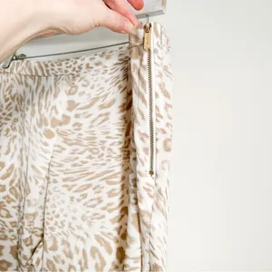 Calvin Klein White Tan leopard Animal Print Lightweight Flowy Pants sz XL thumbnail 7