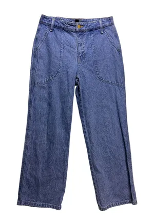 J.Crew Slim Wide Leg Jeans Women 28 Blue High Rise Carpenter Workwear thumbnail 1