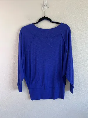 Free People We The Free Women's Palisades Off The Shoulder Top Blue Boho Tunic thumbnail 5