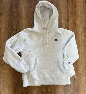 y2k Champion Reverse Weave Hoodie Heather‎ Grey Womens M Pullover Sweatshirt thumbnail 1