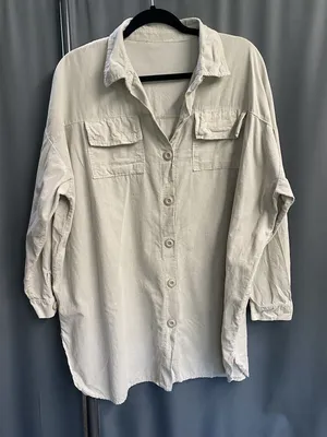 oversized corduroy shirt-tunic Long Sleeve Button Up Medium B75 thumbnail 1