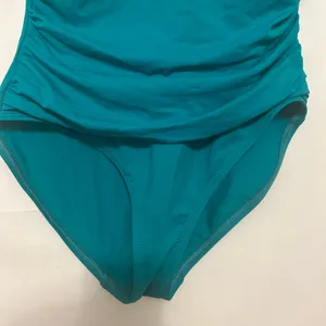 La Blanca Blue Gold Medallion Halter‎ Ruched One Piece Swimsuit Size 6 thumbnail 3