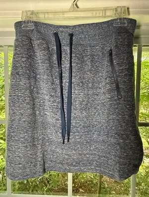 Green Tea Women's Heathered Blue Athletic Skort with Zip Pocket thumbnail 1